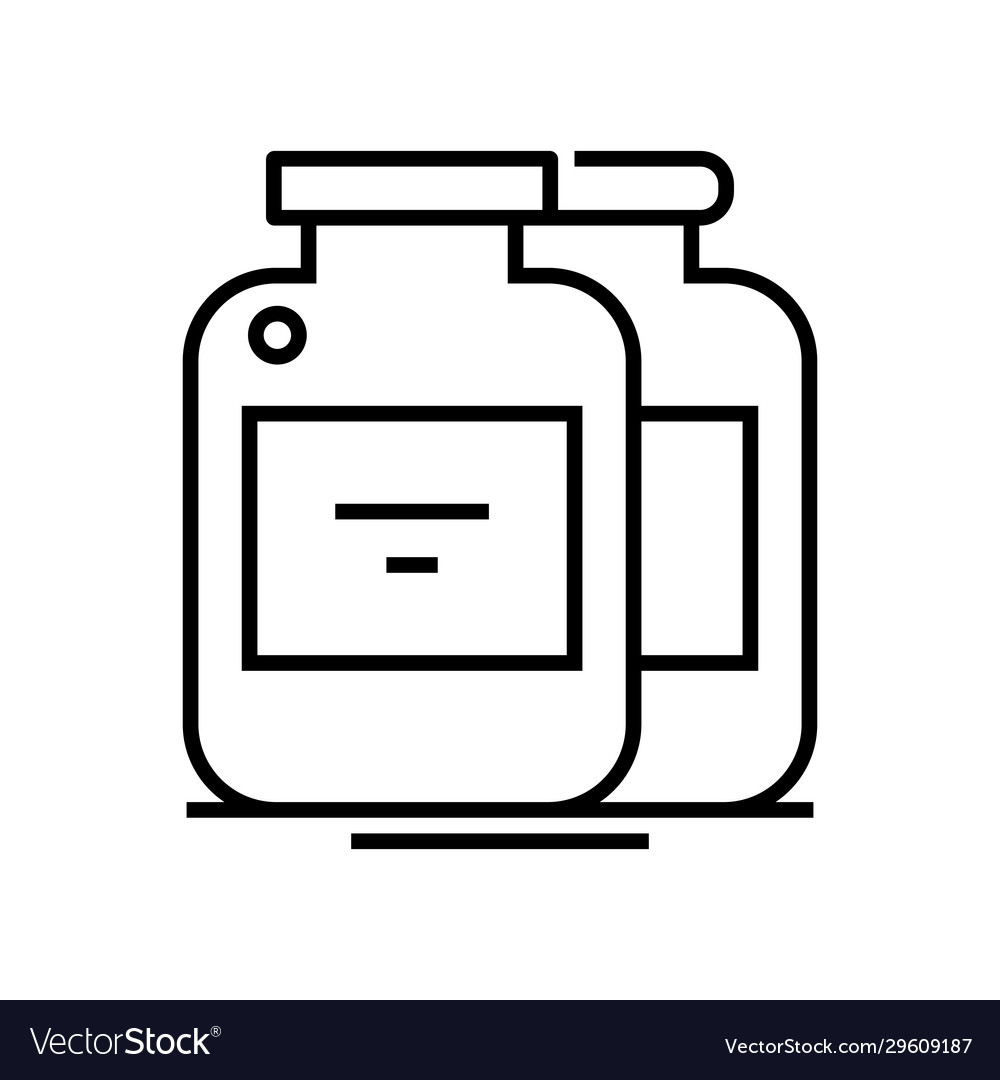 Athlete pills line icon concept sign outline