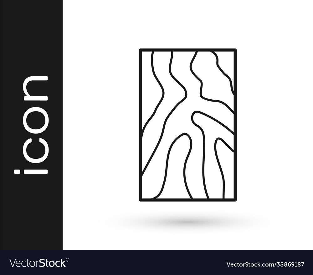 Black wooden beam icon isolated on white