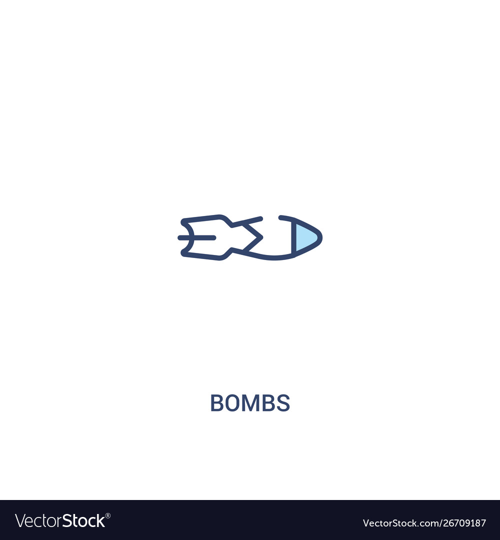 Bombs concept 2 colored icon simple line element vector image Bombs concept 2 colored icon simple line element