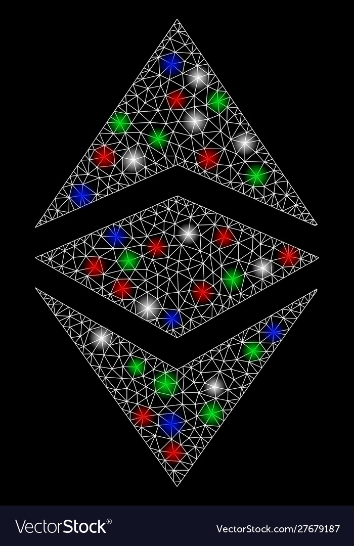 Bright mesh network ethereum classic with flash vector image Bright mesh network ethereum classic with flash