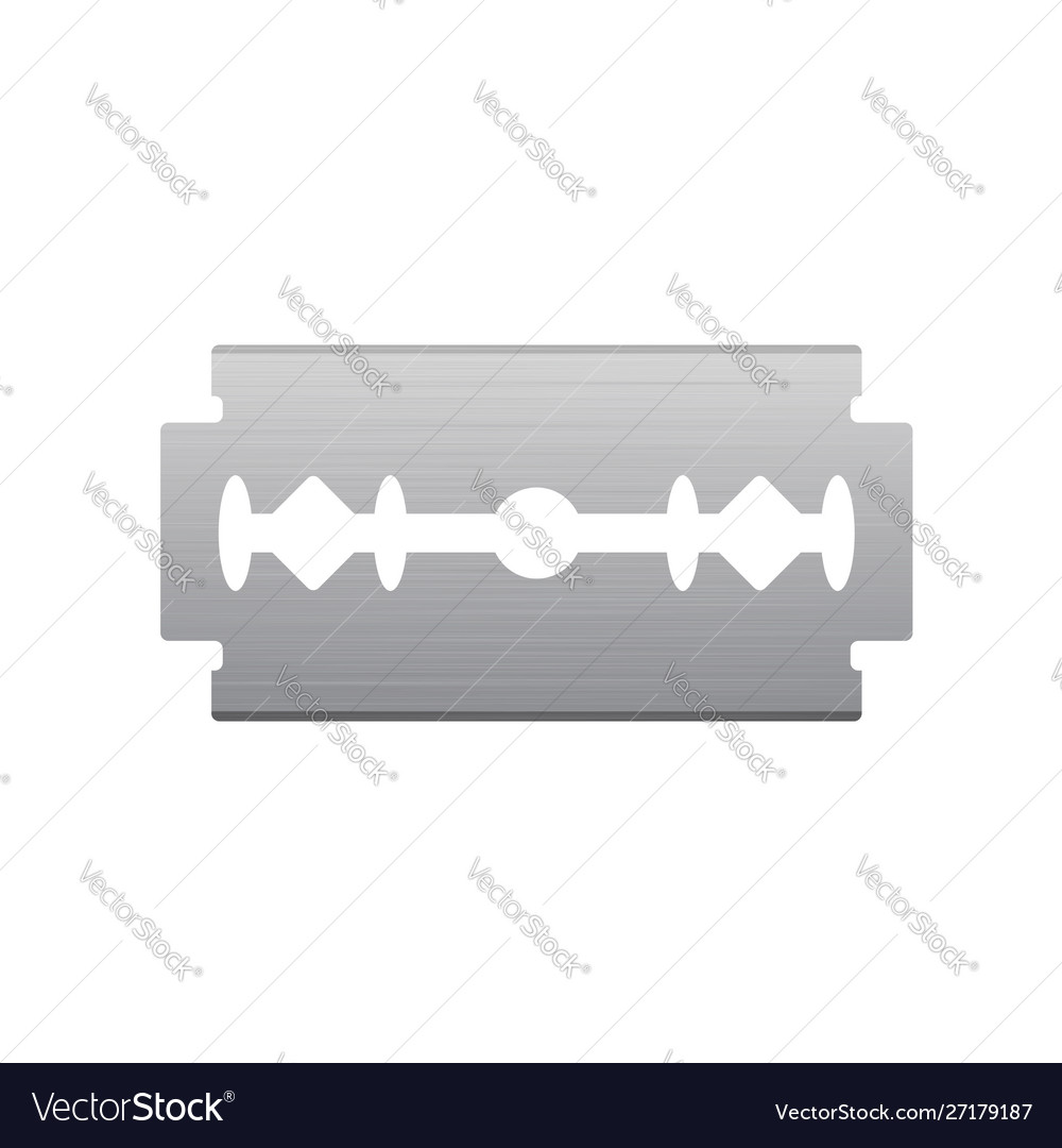 Brushed metal razor blade icon Royalty Free Vector Image