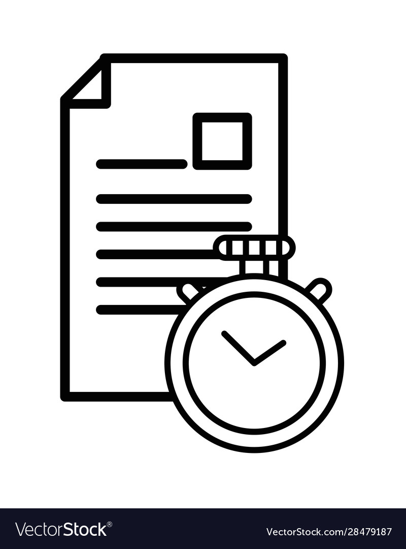 Checklist clipboard document with chronometer vector image Checklist clipboard document with chronometer