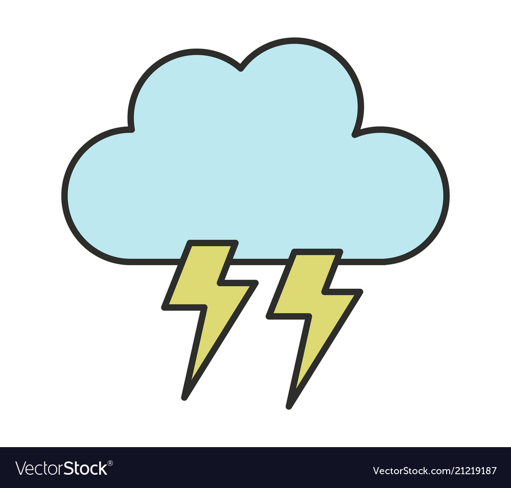 Cloud icon with lightning Royalty Free Vector Image