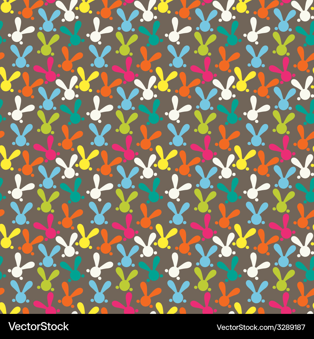 Colorful seamless pattern with easter bunny Vector Image