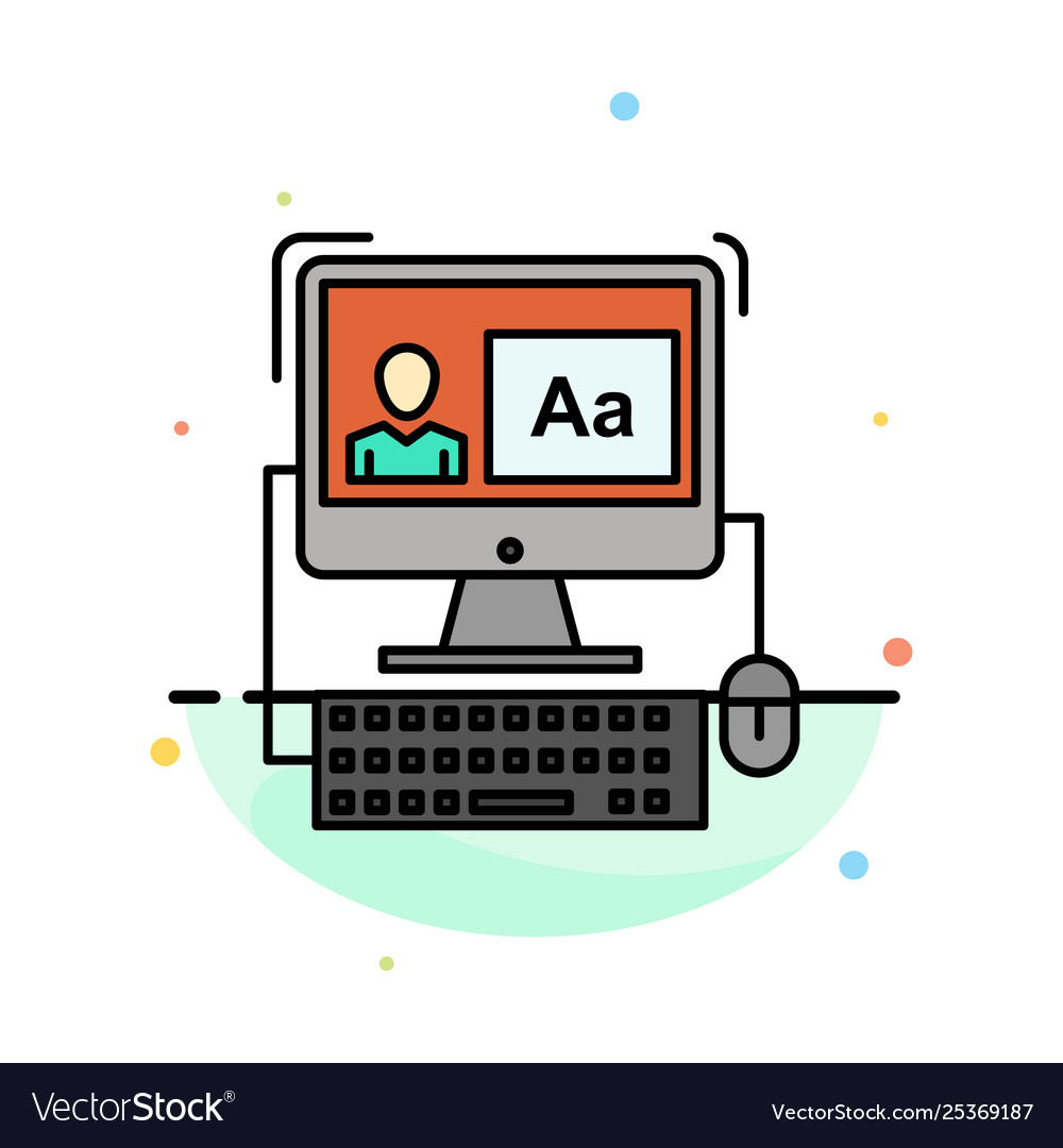 Computer screen software editing abstract flat Vector Image Computer screen software editing abstract flat