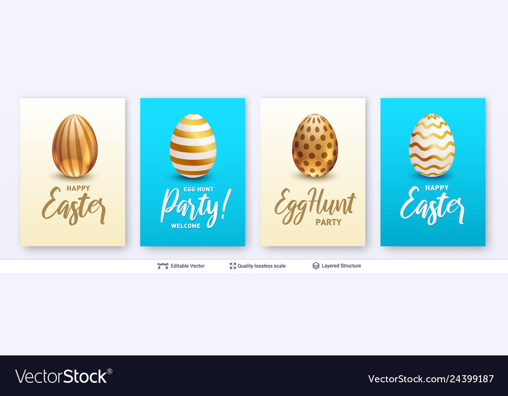 Easter backgrounds set bright templates