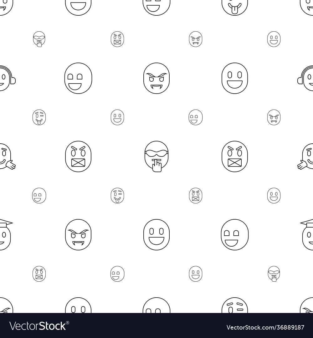 Emotion icons pattern seamless white background