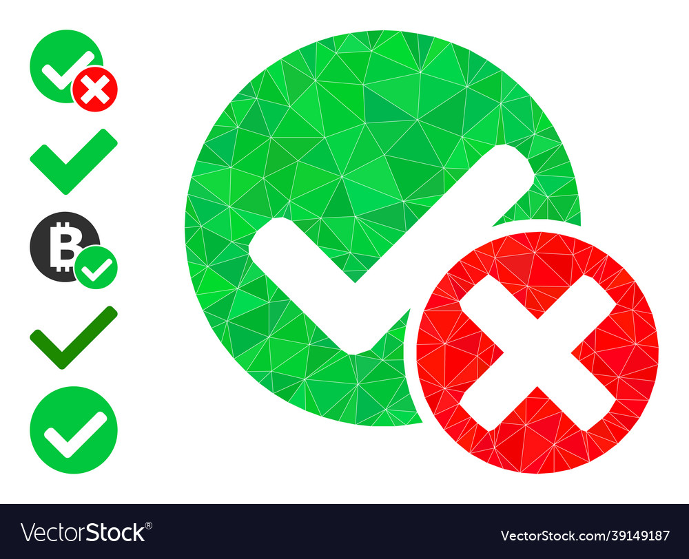 False positive polygonal icon and other icons Vector Image