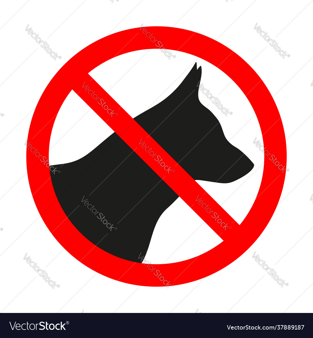 Forbidden sign dog in red crossed out circle