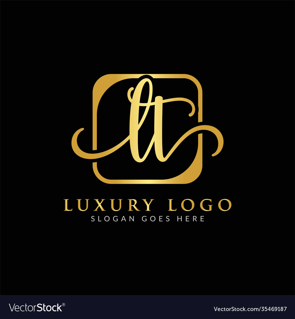 Initial lt letter logo design template luxury Vector Image