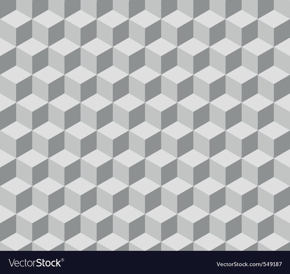 Metallic Grey Cube Pattern