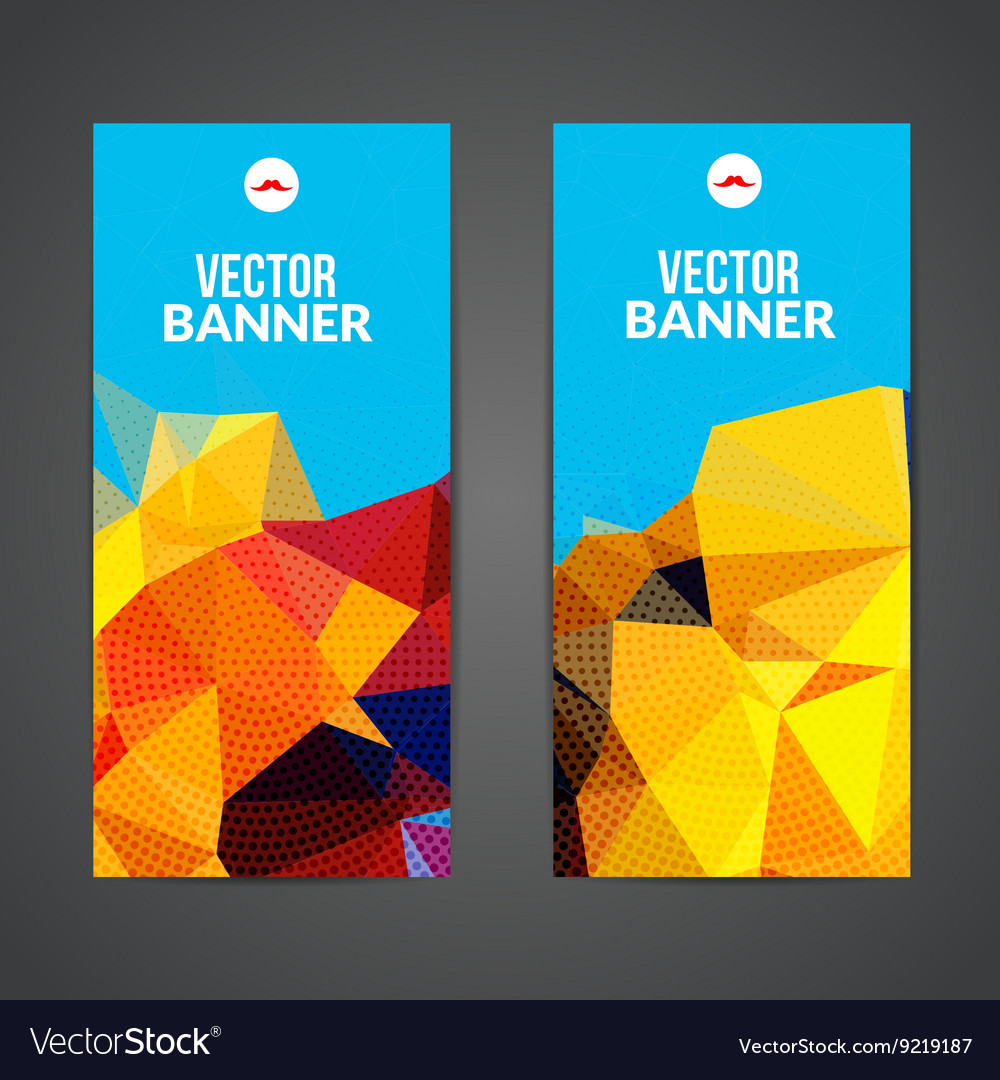 Set of polygonal triangular colorful background