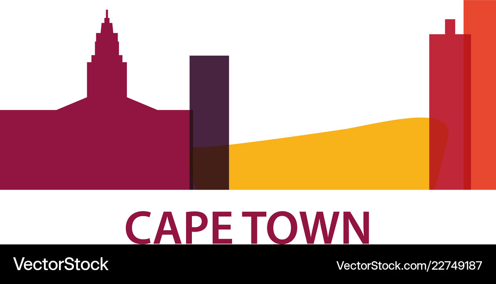 South Africa Cape Town Skyline Royalty Free Vector Image