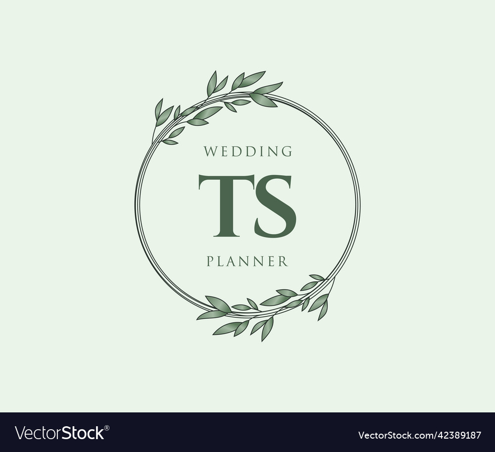 Ts initials letter wedding monogram logos Vector Image