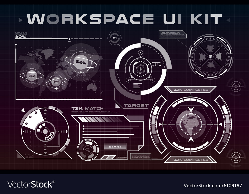 Ui hud infographic interface web elements