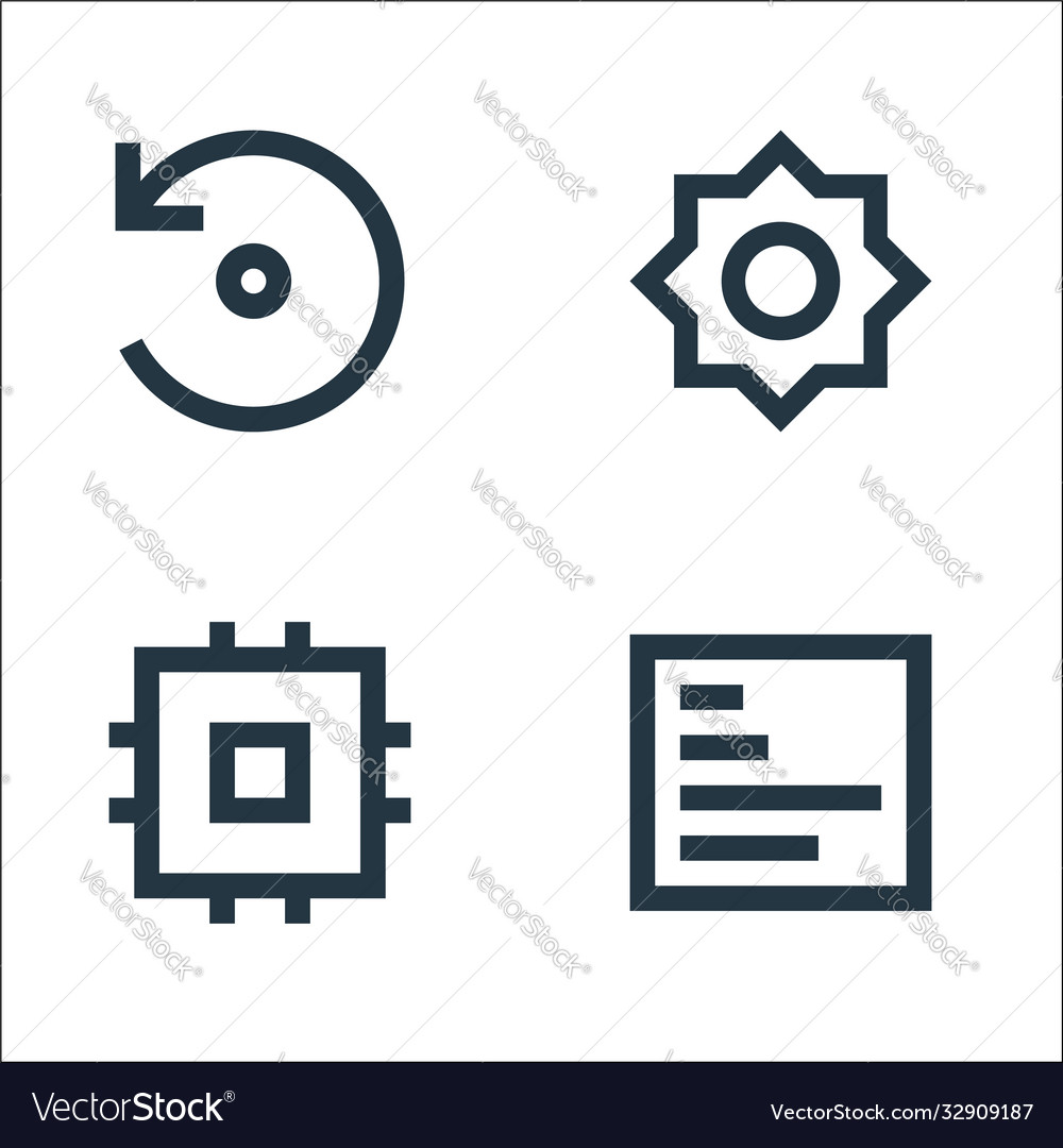 User interface line icons linear set quality vector image User interface line icons linear set quality