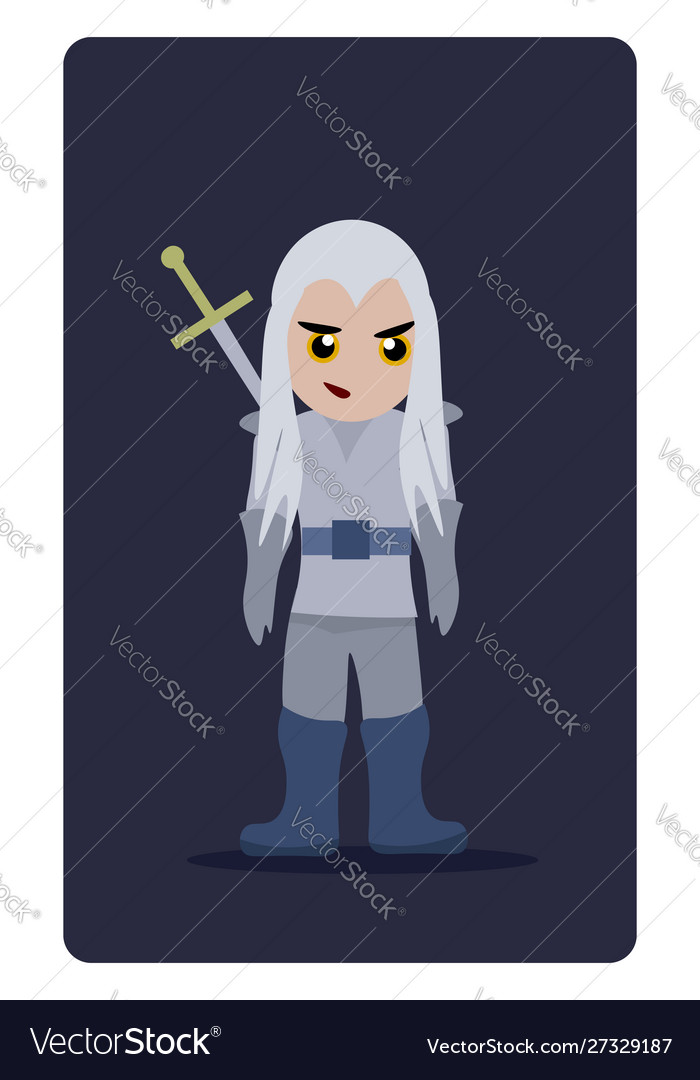 Witcher on white background Royalty Free Vector Image