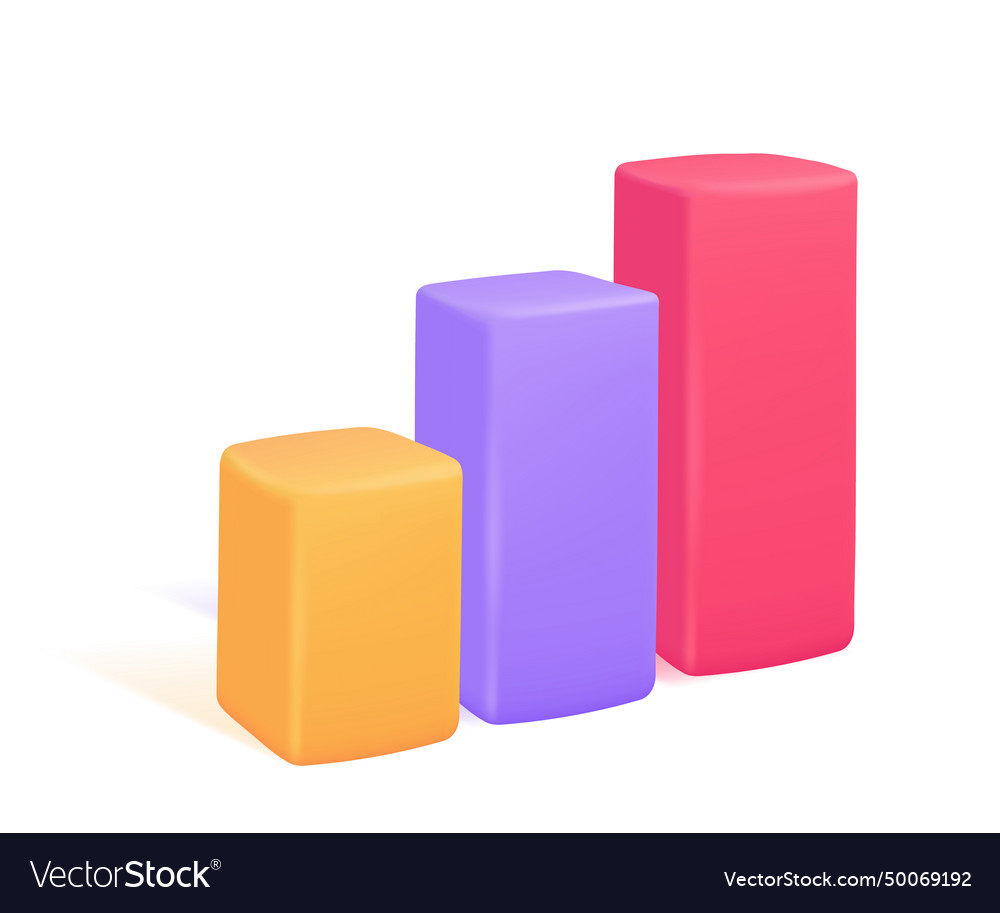 3d bar graph statistical data to analyze vector image 3d bar graph statistical data to analyze
