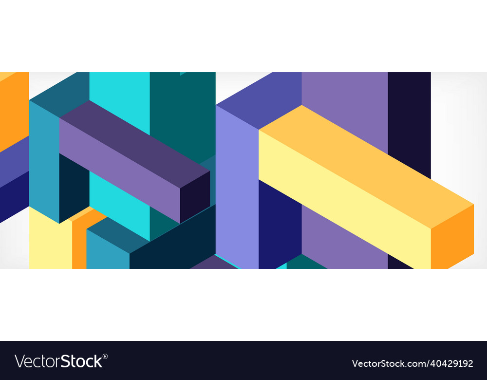 Abstract background 3d cubes cubic elements vector image Abstract background 3d cubes cubic elements
