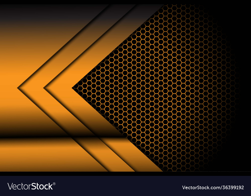 Abstrakt gold metallic auf schwarz mit hexagon