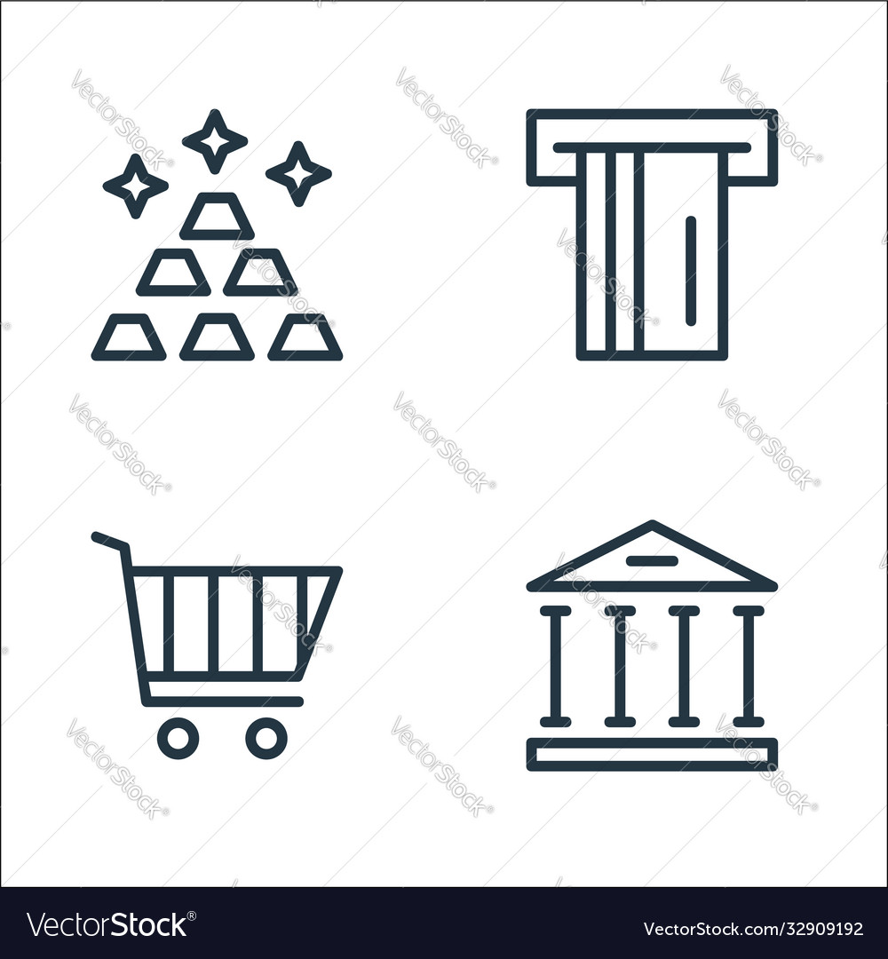 Banking and finance line icons linear set quality