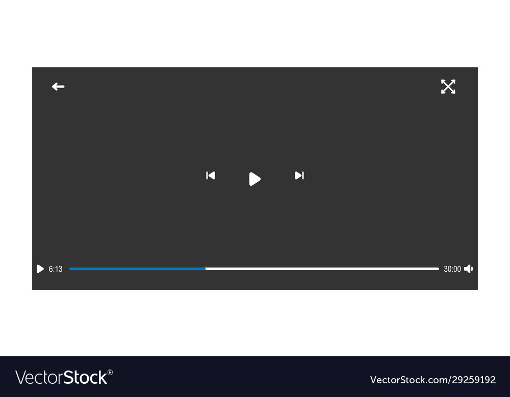 Blank video screen player interface Royalty Free Vector
