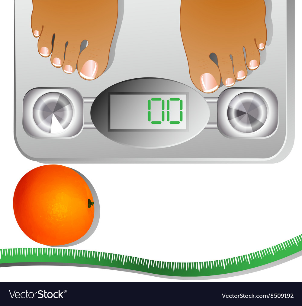 Graphic of feet on a scale machine