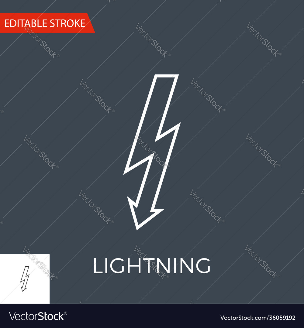 Lightning icon vector image Lightning icon