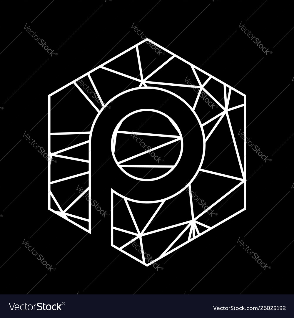 P geometric triangle blockchain font Vector Image P geometric triangle blockchain font