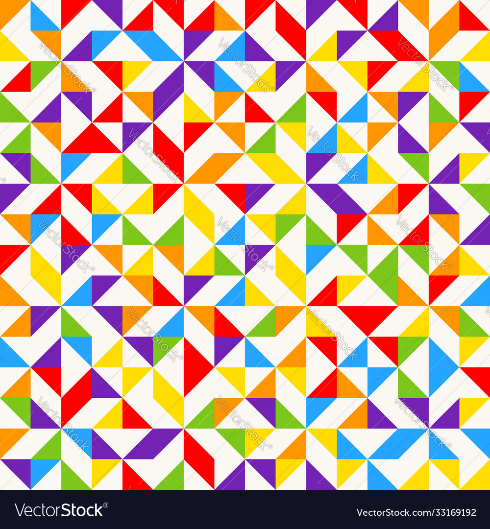 Rainbow Triangles Mosaic Pattern