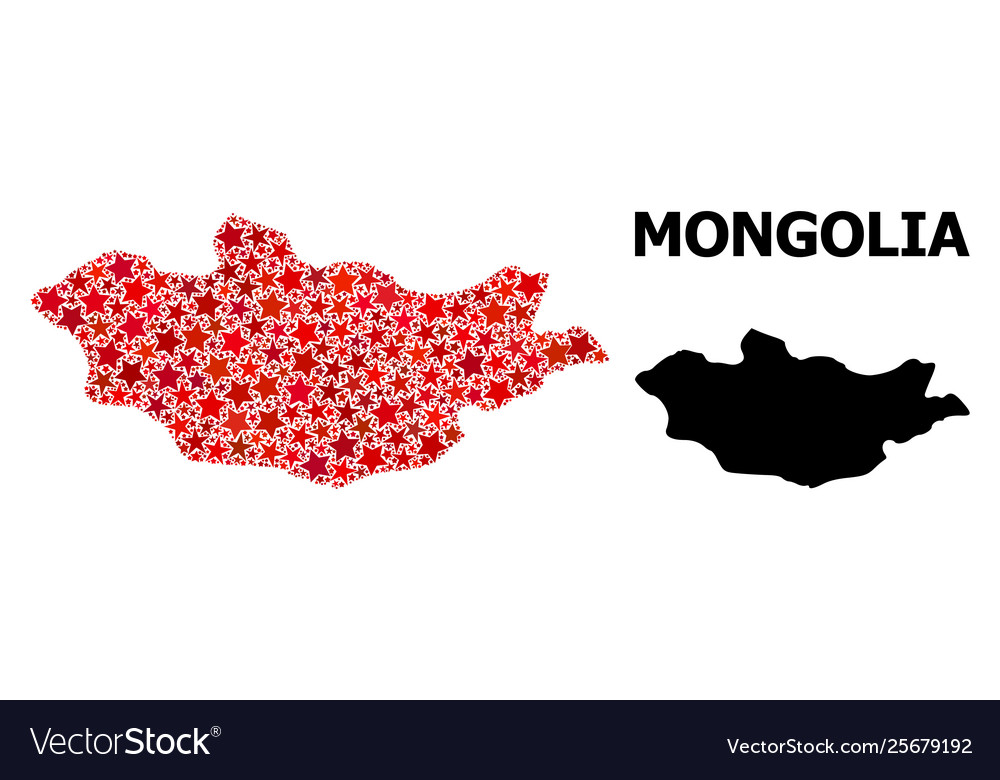 Red starred pattern map mongolia