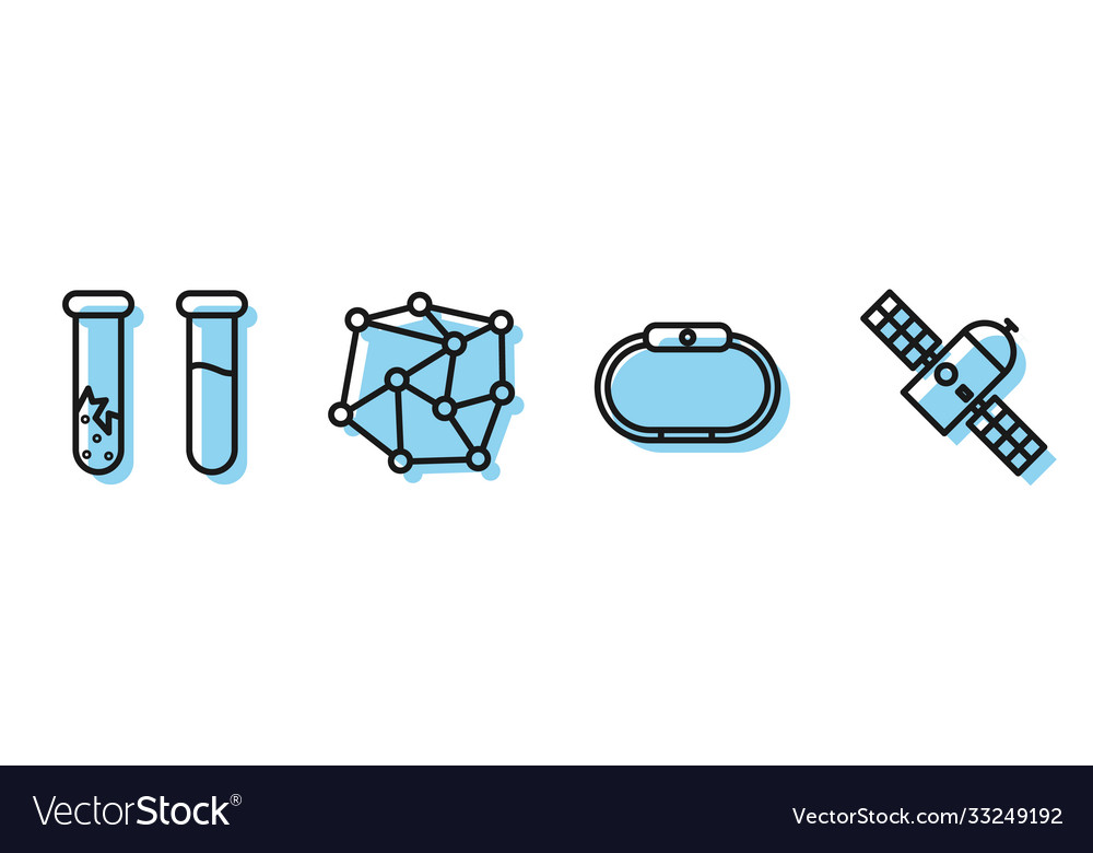 Set line smartwatch test tube and flask neural