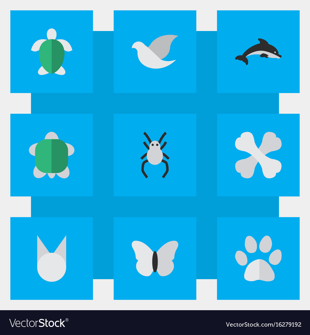 Set of simple zoo icons