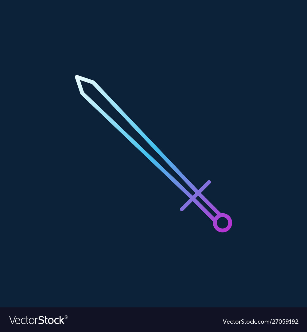 Sword colored linear icon or logo element