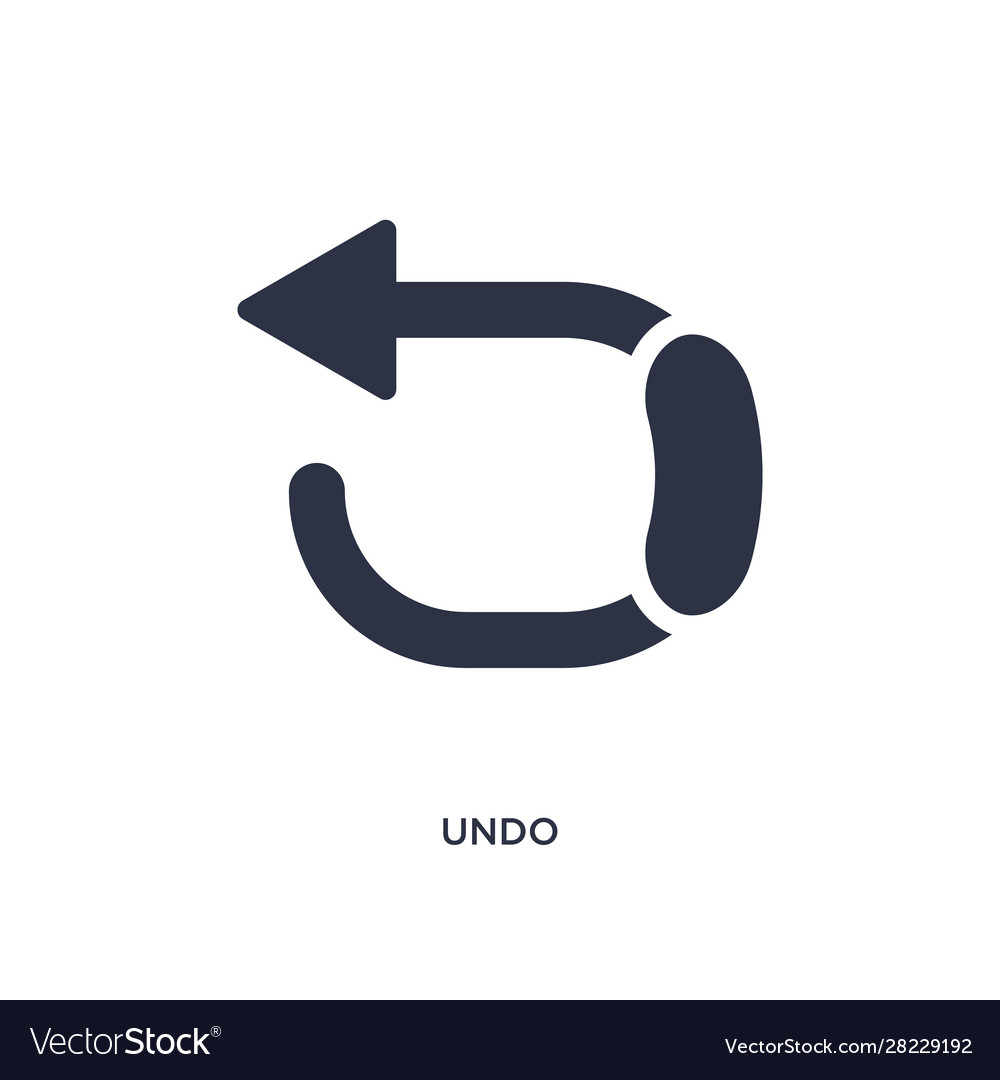 Undo icon on white background simple element from