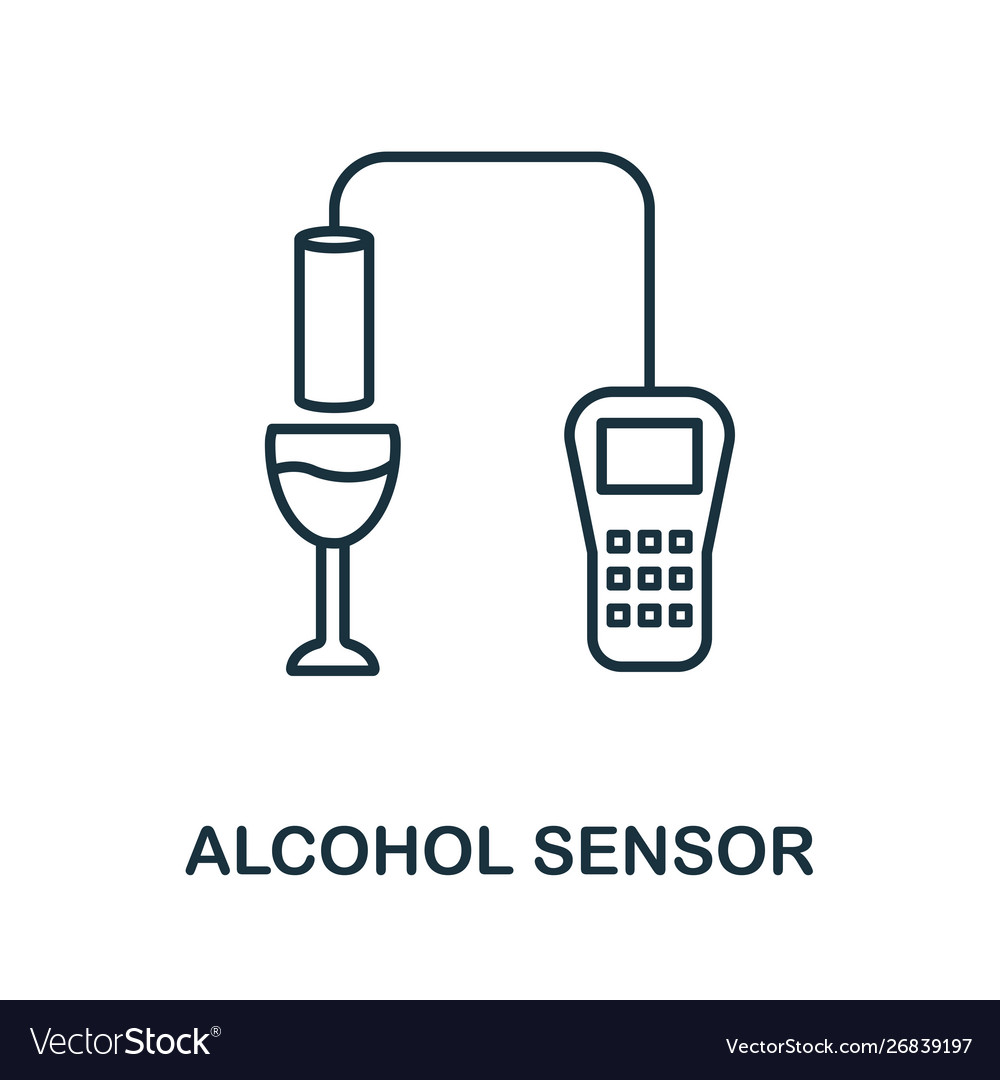 Alcohol sensor outline icon thin line style from