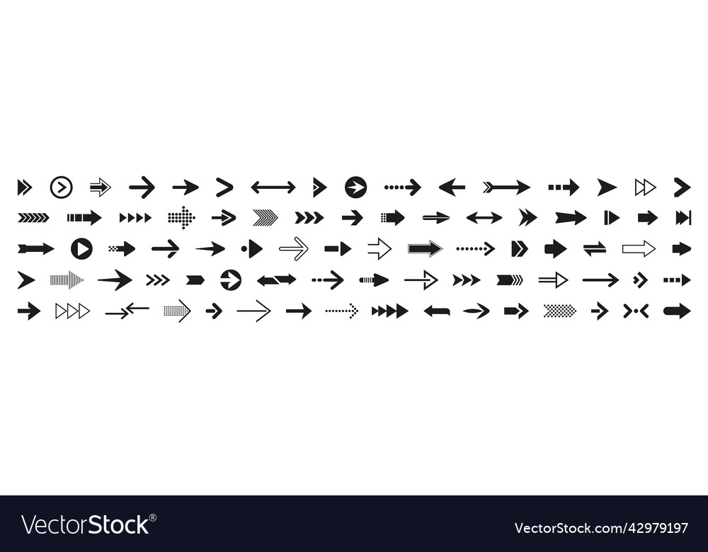 Arrow icon set cursor collection different Vector Image