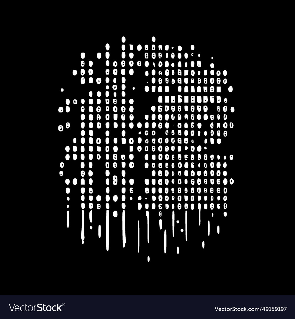 Binary code - minimalist and simple silhouette