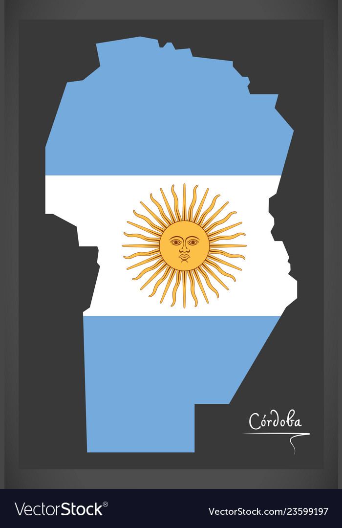 Cordoba map of argentina with argentinian Vector Image