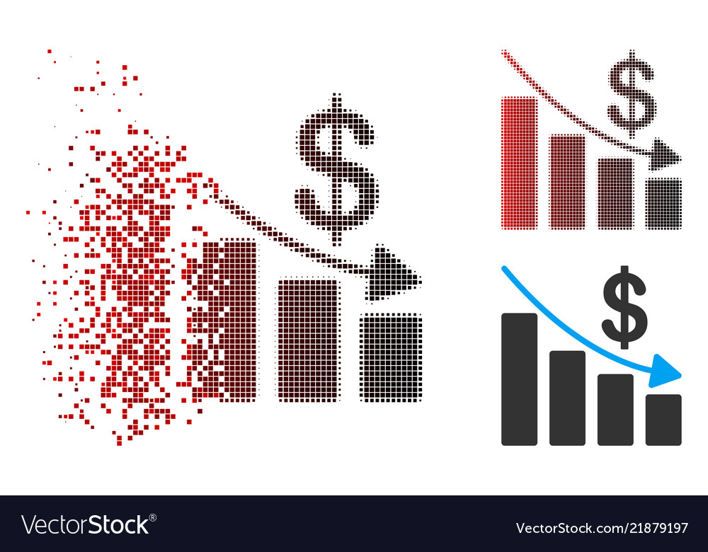 Dissolved dotted halftone recession icon with face