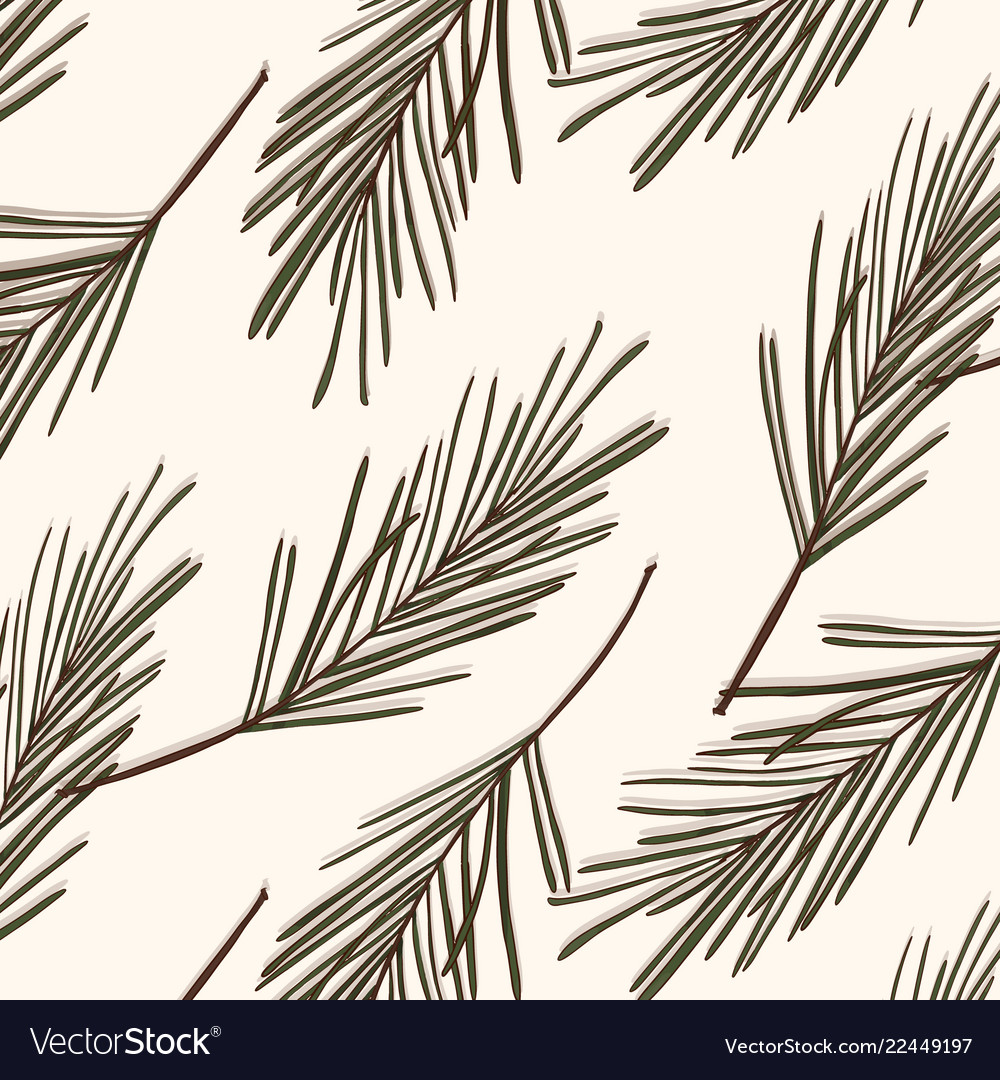 Evergreen tree pattern vintage new year Royalty Free Vector