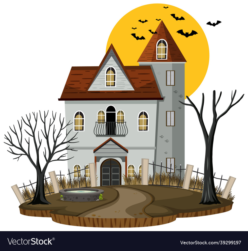 Halloween Haus auf weißem Hintergrund