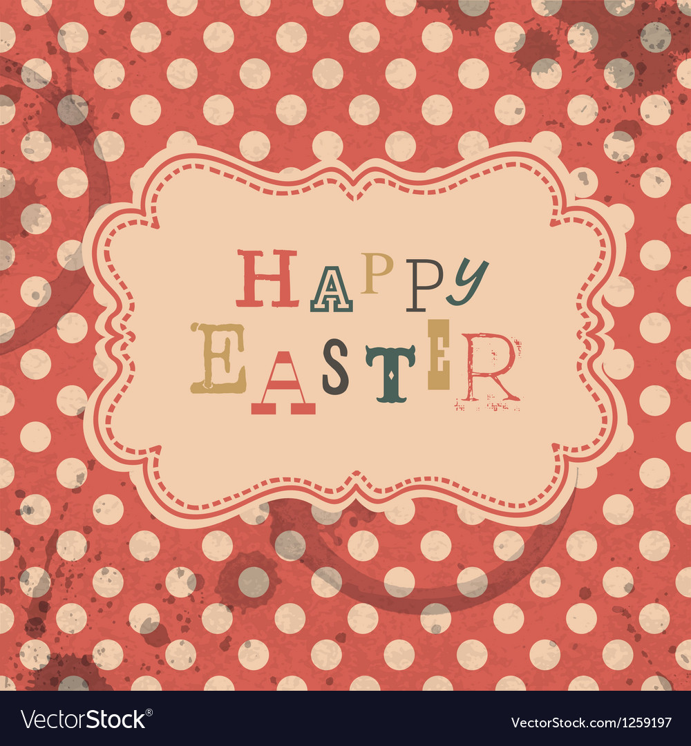 Happy easter retro greeting card