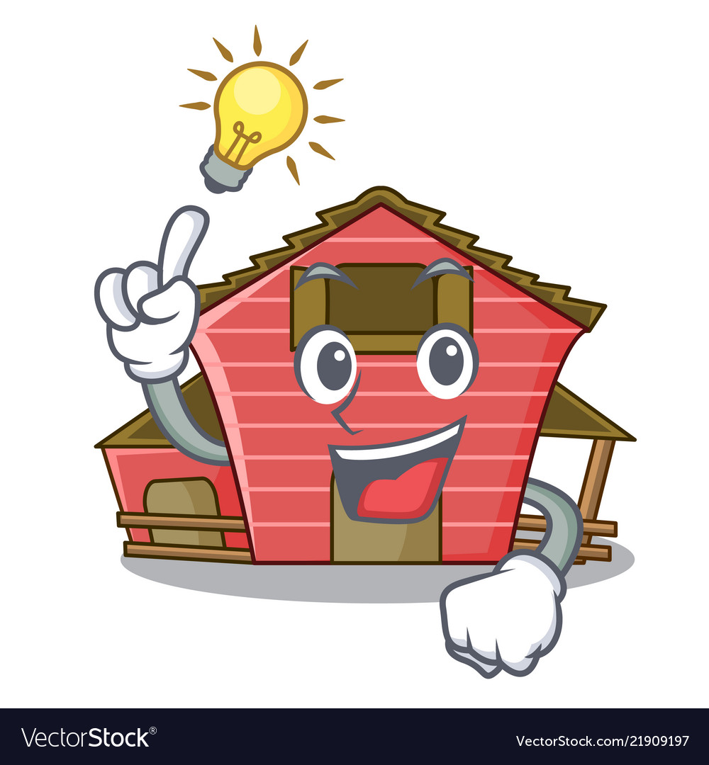 Have an idea red storage barn isolated on mascot