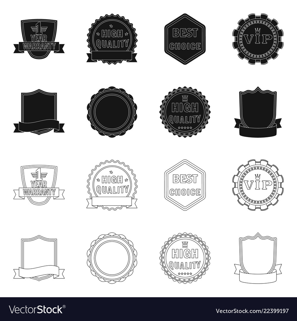 Isolated object of emblem and badge logo vector image Isolated object of emblem and badge logo