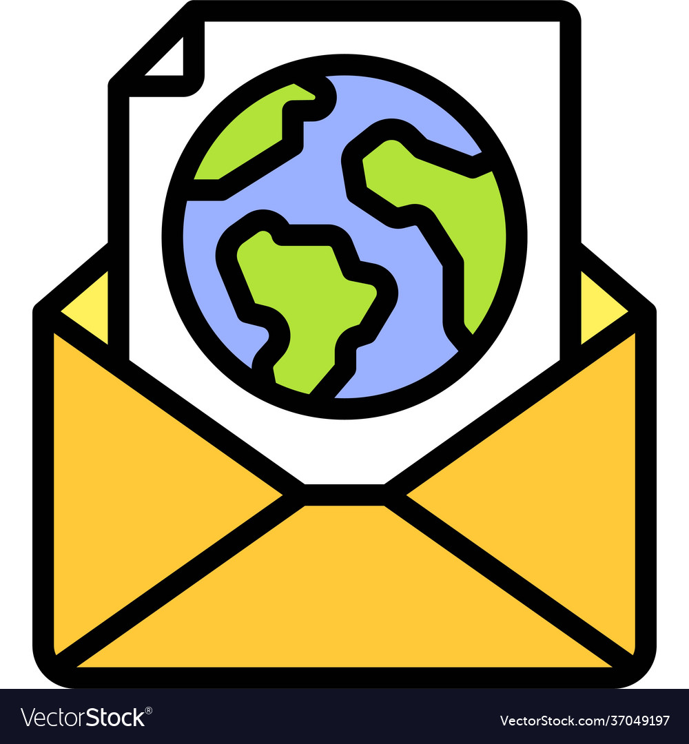 Mail icon earth day related Royalty Free Vector Image