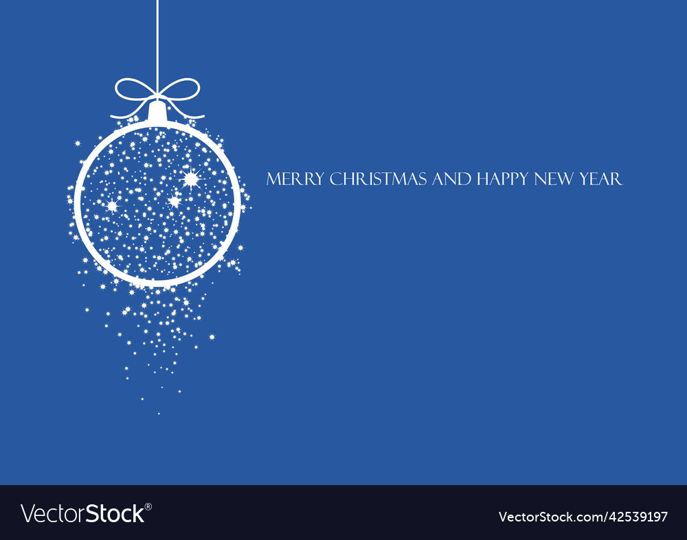 Merry christmas and happy new year minimal blue