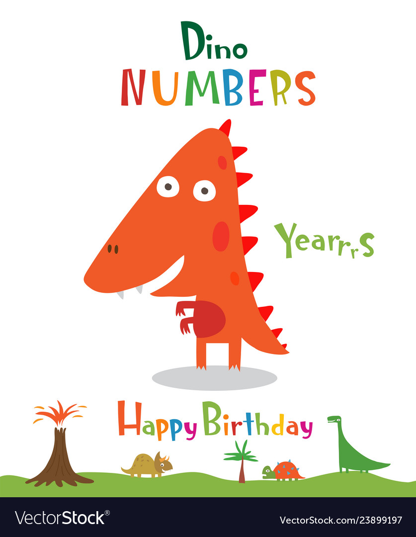 Number 4 In The Form Of A Dinosaur Royalty Free Vector Image