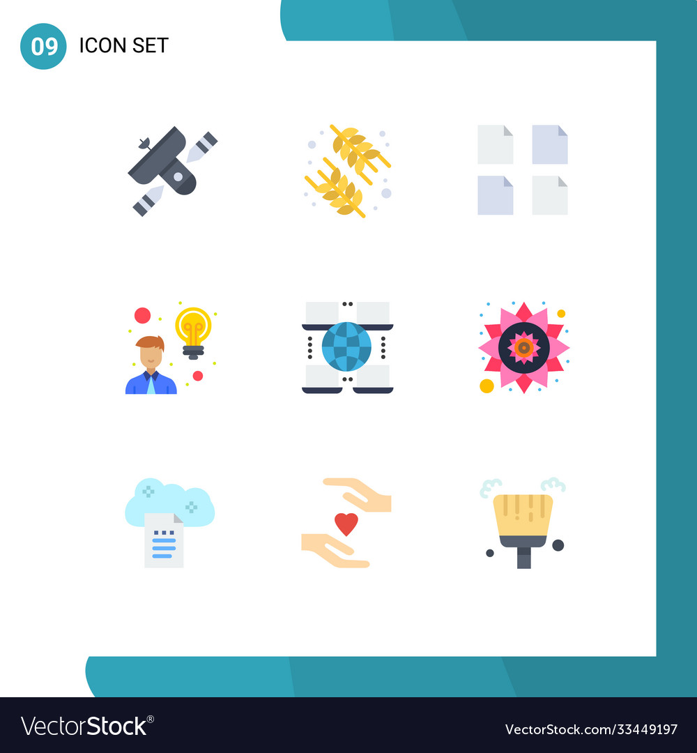 Pictograph set 9 simple flat colors digital