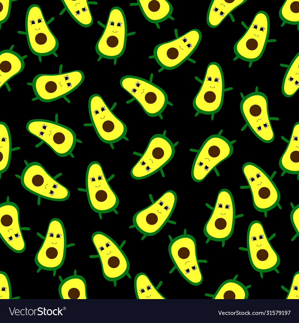 Seamless pattern with avocado
